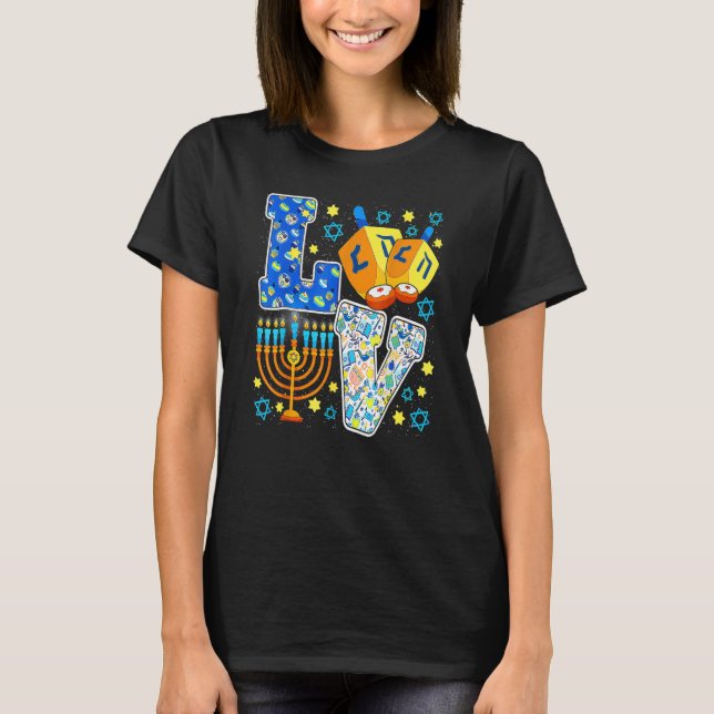 LOVE Cute Hanukkah Chanukah Decorations Dreidel Me T-Shirt (Front)