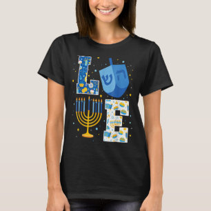 LOVE Cute Hanukkah Decorations Dreidel Menorah Cha T-Shirt