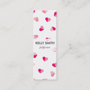 Love Cute Pink Heart Pattern Mini Business Card