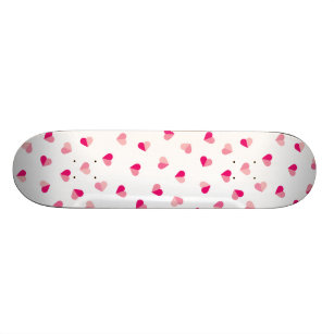 Love Cute Pink Heart Pattern Skateboard