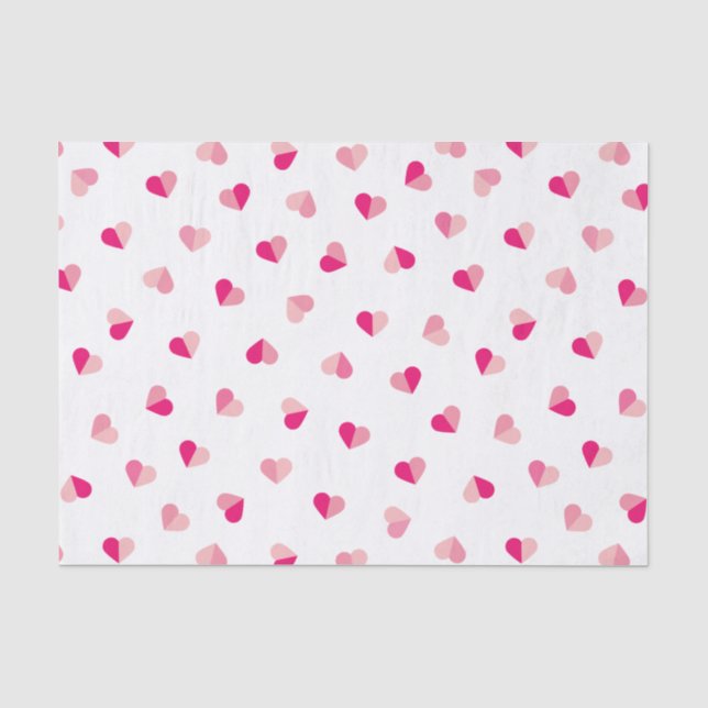 Love Cute Pink Heart Pattern Tissue Paper (Front)