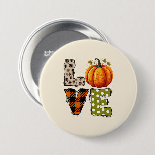 LOVE – Cute Pumpkin & Polka Dot Letters 3 Inch Round Button