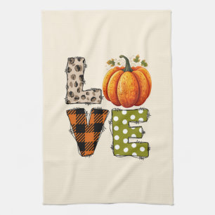 LOVE – Cute Pumpkin & Polka Dot Letters Kitchen Towel