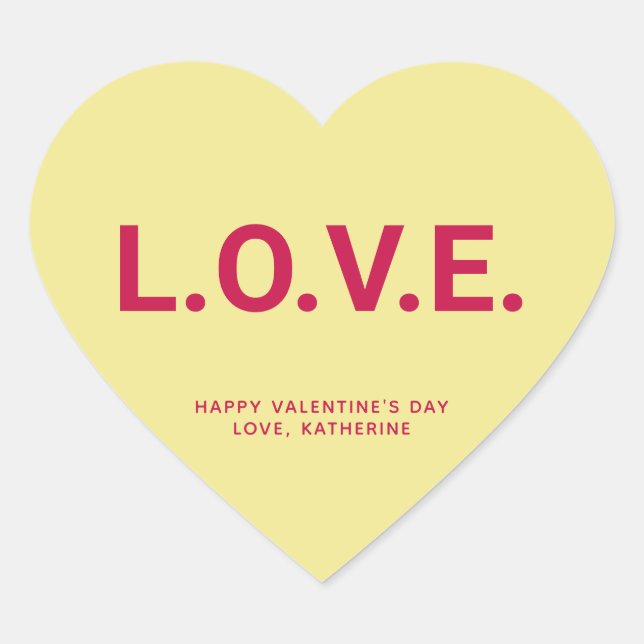 Love cute Valentine's Day custom conversation Heart Sticker (Front)