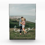 Love cute whimsical script couple photo block<br><div class="desc">Showcase your favourite wedding pictures with this modern photo block,  with the word Love in a beautiful text overlay. You can easily change the colour and size of the text to fit your picture.</div>