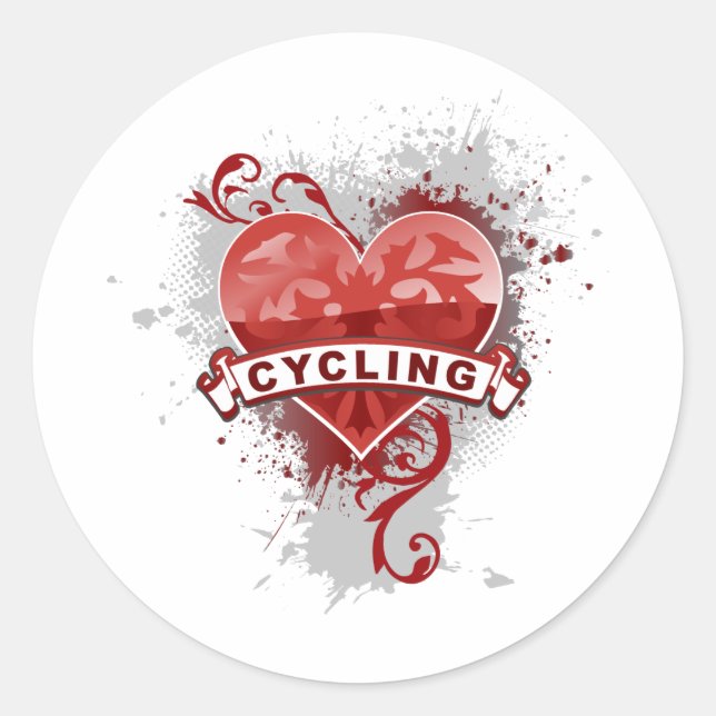 Love Cycling Classic Round Sticker (Front)