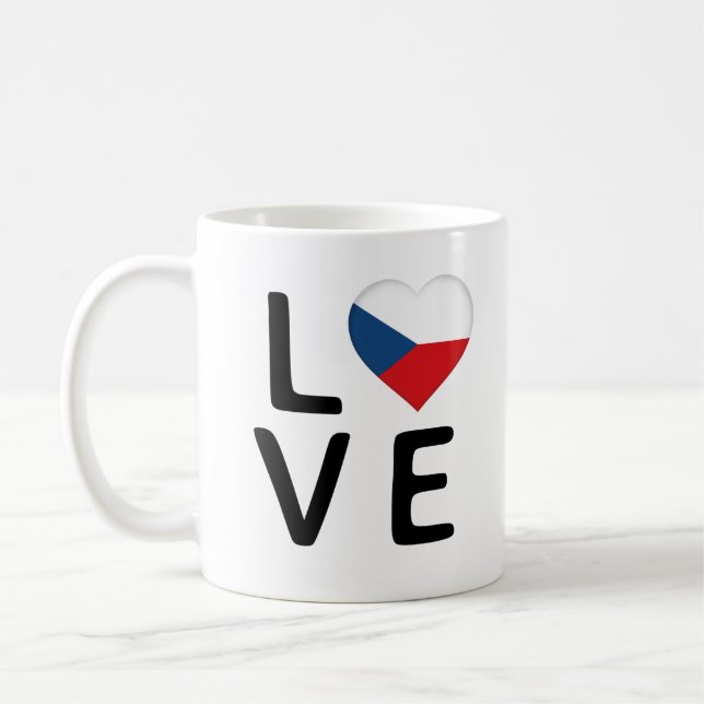 Love - Czech Republic Flag Coffee Mug (Left)