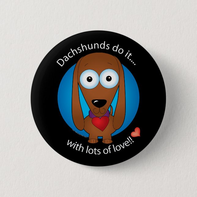 Love Dachshund 1 2 Inch Round Button (Front)