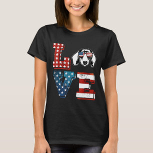 Love Dachshund  American Flag 4th Of July Gift T-Shirt