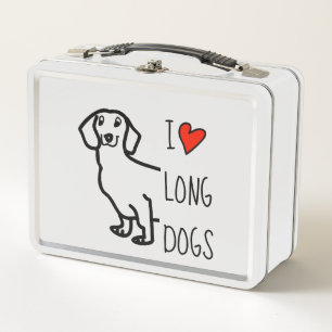 Love Dachshund Dog Cute Drawing Metal Lunch Box