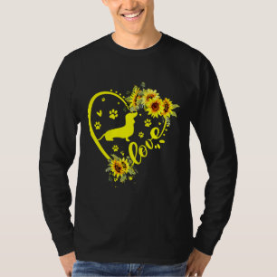Love Dachshund Sunflower Dog Lover T-Shirt
