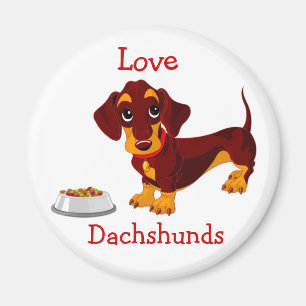 Love Dachshunds Cartoon Puppy Magnet