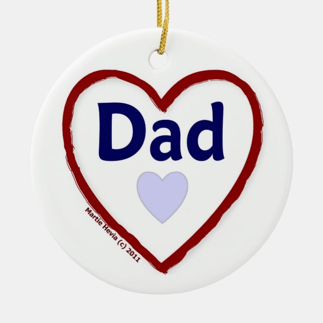 Love Dad Ceramic Ornament (Front)