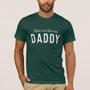 Love Daddy   Father's Day Kids Names Modern T-Shirt