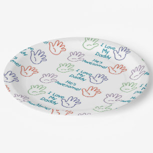 Love Daddy - Hands Paper Plate