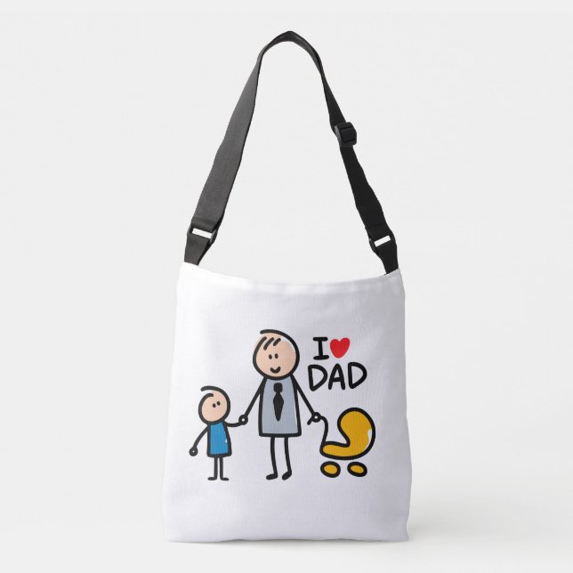 Love Daddy print Crossbody Bag (Front)