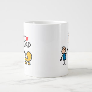 Love Daddy print Large Coffee Mug