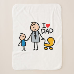 Love Daddy print Sherpa Blanket