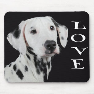 Love Dalmatian Puppy Dog Black Mousepad
