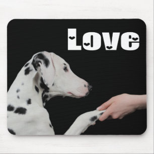 Love Dalmatian Puppy Dog Black Mousepad