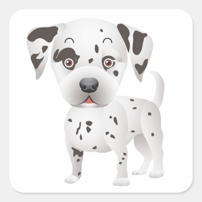 Love Dalmatian Puppy Dog Greeting Stickers (Front)