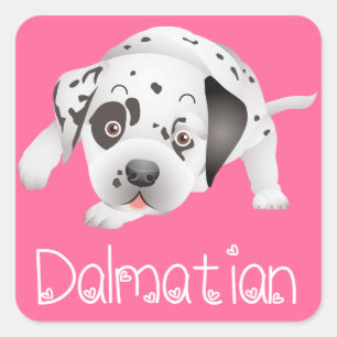 Love Dalmatian Puppy Dog Greeting Stickers