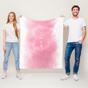 Love day beautiful pink fleece blanket