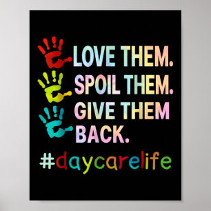 Love Daycare Provider Childcare Funny Teacher Tie Poster