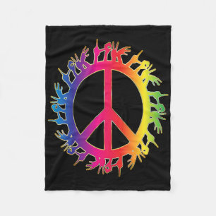Love Deaf Peace Sign Language Hand Talking Teacher Fleece Blanket