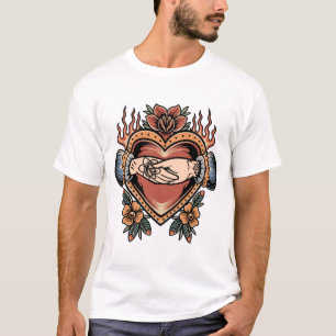 Love deal hearts and roses tattoo design T-Shirt