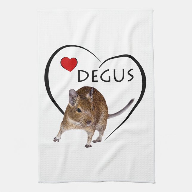 Love Degus Kitchen Towel (Vertical)