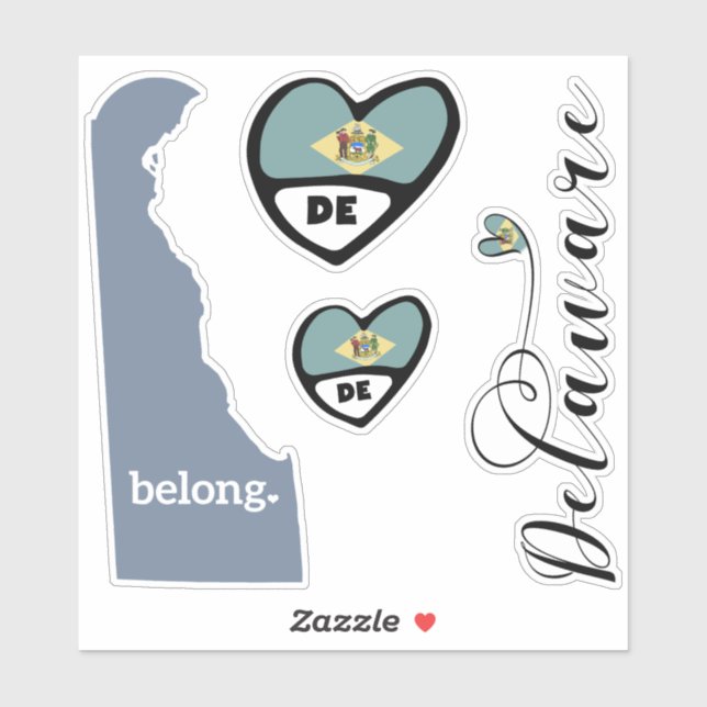 Love Delaware, Feuille de Stickers Coupe de dés (Feuille)