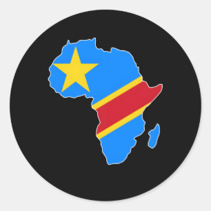 Love Democratic Republic Of Congo Rdc Drc Flag Afr Classic Round Sticker