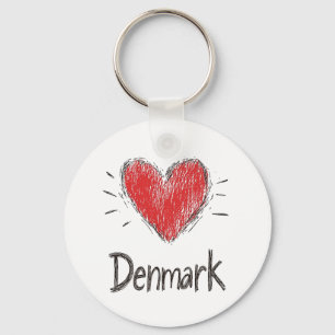 Love Denmark Keychain