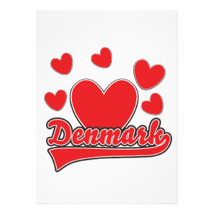 Love Denmark vintage style logo Photo Print