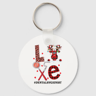 Love Dental Christmas Reindeer Dental Squad Xmas D Keychain