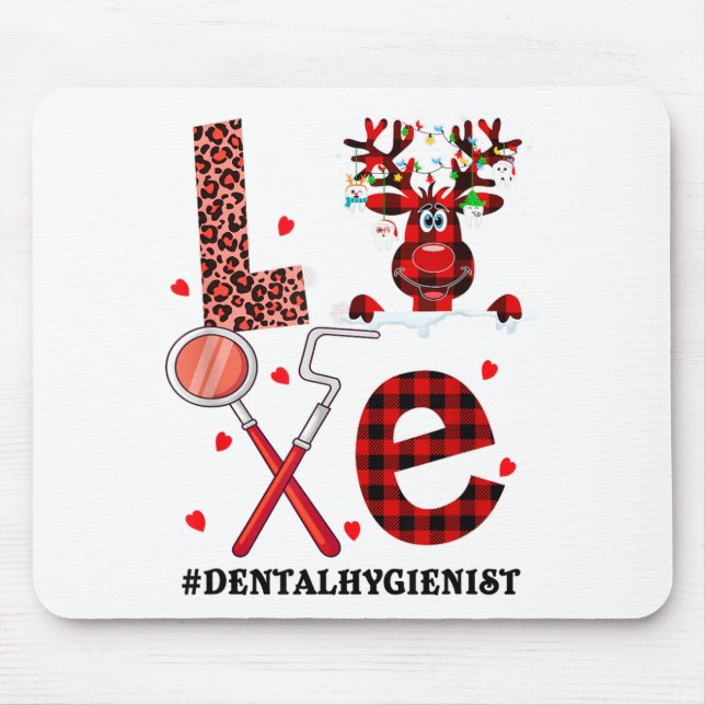 Love Dental Christmas Reindeer Dental Squad Xmas D Mouse Pad (Front)
