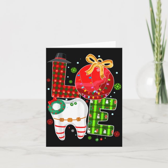 Love Dental Life Bauble Tooth Dentist Fall Christm Card (Front)