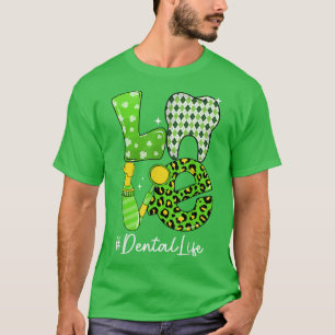 Love Dental Life Groovy St Patrick's Day Dentist S T-Shirt
