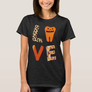 Love Dentist Dental Assistant Leopard Plaid Hallow T-Shirt
