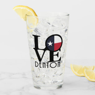 LOVE denton Texas Glass