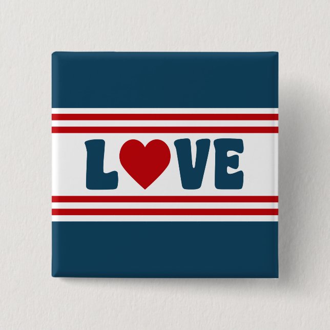 Love design 2 inch square button (Front)