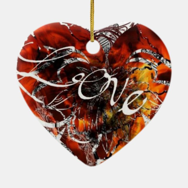 Love Design By Nathan Robert Simonson Ceramic Ornament (Back)