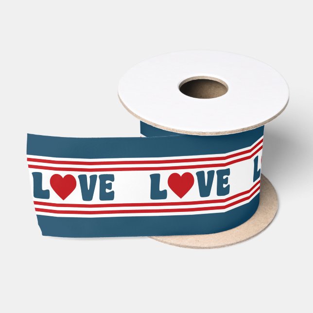Love design satin ribbon (Spool)