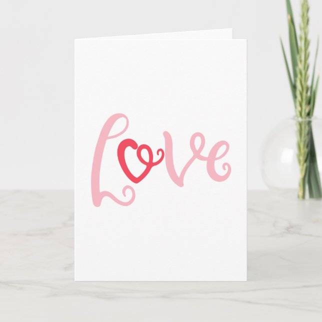 Love Design With A Word Love On It For Lovers Card (Front)