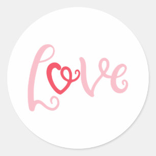 Love Design With A Word Love On It For Lovers Classic Round Sticker