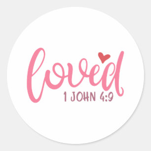 Love Design With A Word Loved On It For Lovers Classic Round Sticker