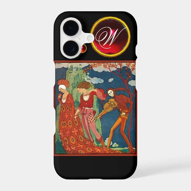 LOVE ,DESIRE AND DEATH RED GEM STONE MONOGRAM (Back)