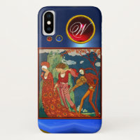 LOVE ,DESIRE AND DEATH RED GEM STONE MONOGRAM