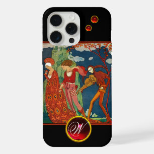 LOVE ,DESIRE AND DEATH RED GEM STONE MONOGRAM iPhone 15 PRO MAX CASE